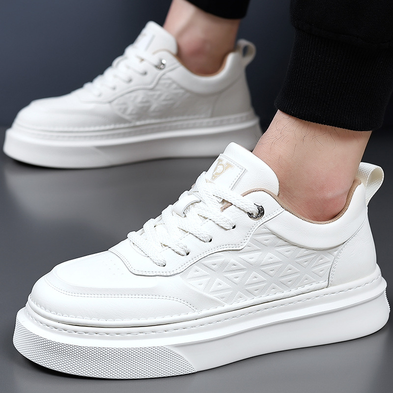 Men's White Sneakers Stylish Casual Breathable Sporty Low-top Sneakers